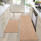 Embossed Diamond Lattice with Two Side Border Kitchen Rugs