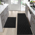 Embossed Diamond Lattice with Two Side Border Kitchen Rugs