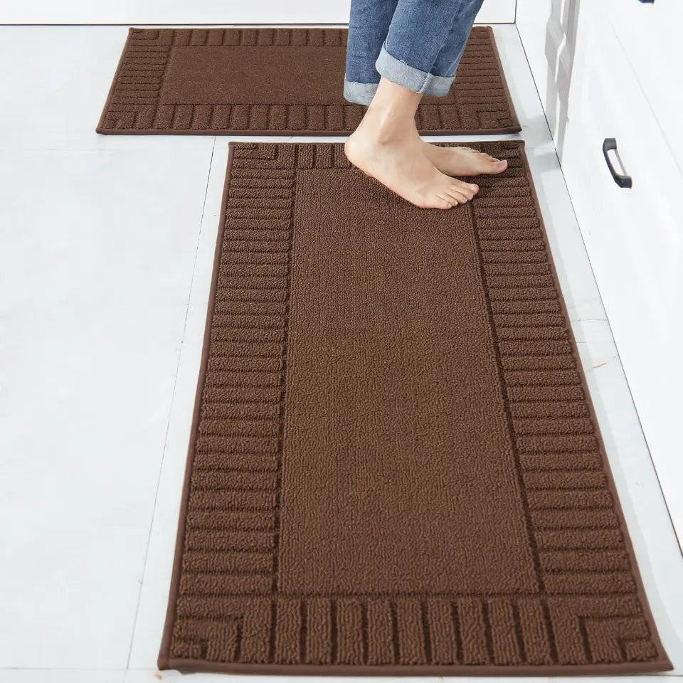 Striped Bordered Kitchen Anti Skid Mats