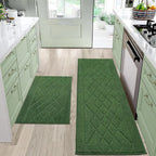 Embossed Diamond Lattice with Two Side Border Kitchen Rugs