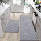 Embossed Diamond Lattice with Two Side Border Kitchen Rugs