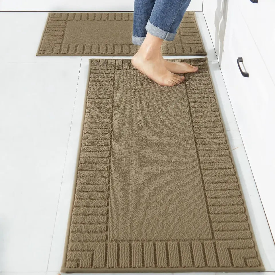 Striped Bordered Kitchen Anti Skid Mats