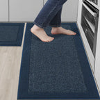 Solid Colored Bordered Long Kitchen Rug Sets
