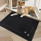 Embroidered Dog Paw Prints Mud Rug for Dogs