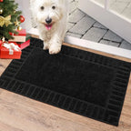 Solid Colored Striped Border Dirt Trapper Door Mat