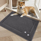 Embroidered Dog Paw Prints Mud Rug for Dogs