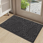 Prominent Embossed Leaf Design Stylish Door Mats