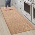 Embossed Diamond Lattice with Two Side Border Kitchen Rugs