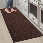 Embossed Diamond Lattice with Two Side Border Kitchen Rugs