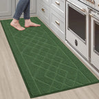 Embossed Diamond Lattice with Two Side Border Kitchen Rugs