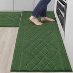 Embossed Diamond Lattice with Two Side Border Kitchen Rugs