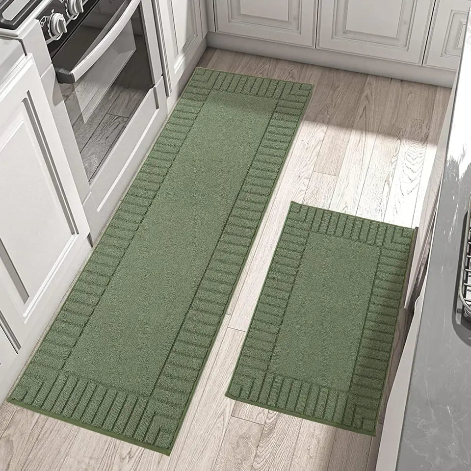 Striped Bordered Kitchen Anti Skid Mats
