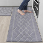 Embossed Diamond Lattice with Two Side Border Kitchen Rugs