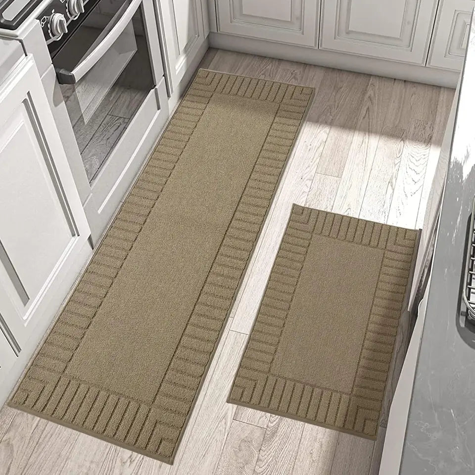 Striped Bordered Kitchen Anti Skid Mats