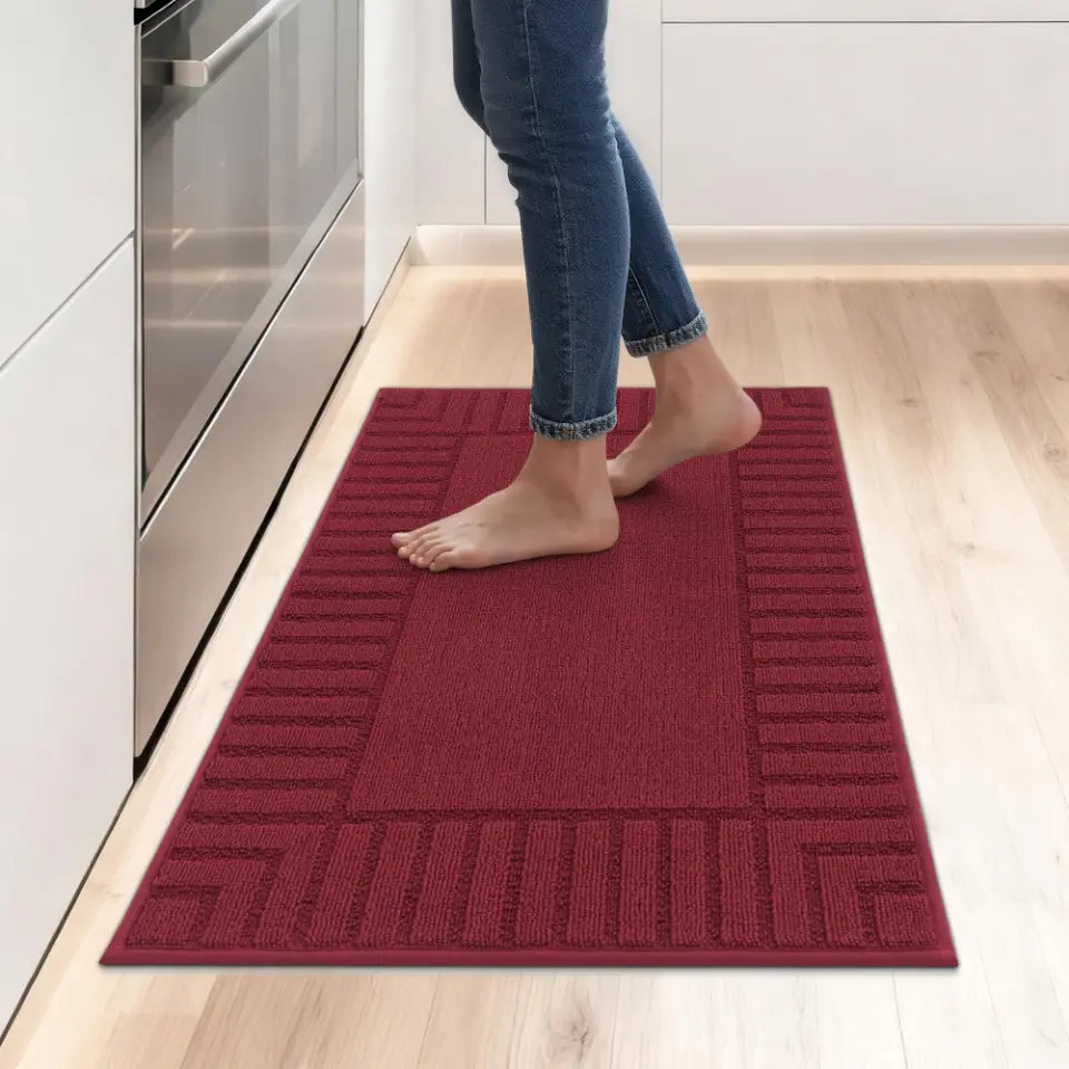 Striped Bordered Kitchen Anti Skid Mats