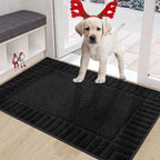Solid Colored Striped Border Dirt Trapper Door Mat