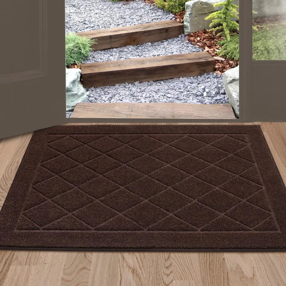 Embossed Diamond Lattice with Border Door Mats