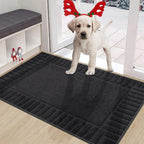 Solid Colored Striped Border Dirt Trapper Door Mat