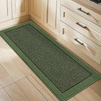 Solid Colored Bordered Long Kitchen Rug Sets