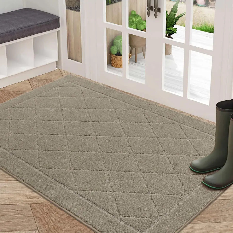 Embossed Diamond Lattice with Border Door Mats