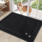Embroidered Dog Paw Prints Mud Rug for Dogs