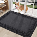 Diamond Lattice Bordered Non Slip Indoor Front Door Mat