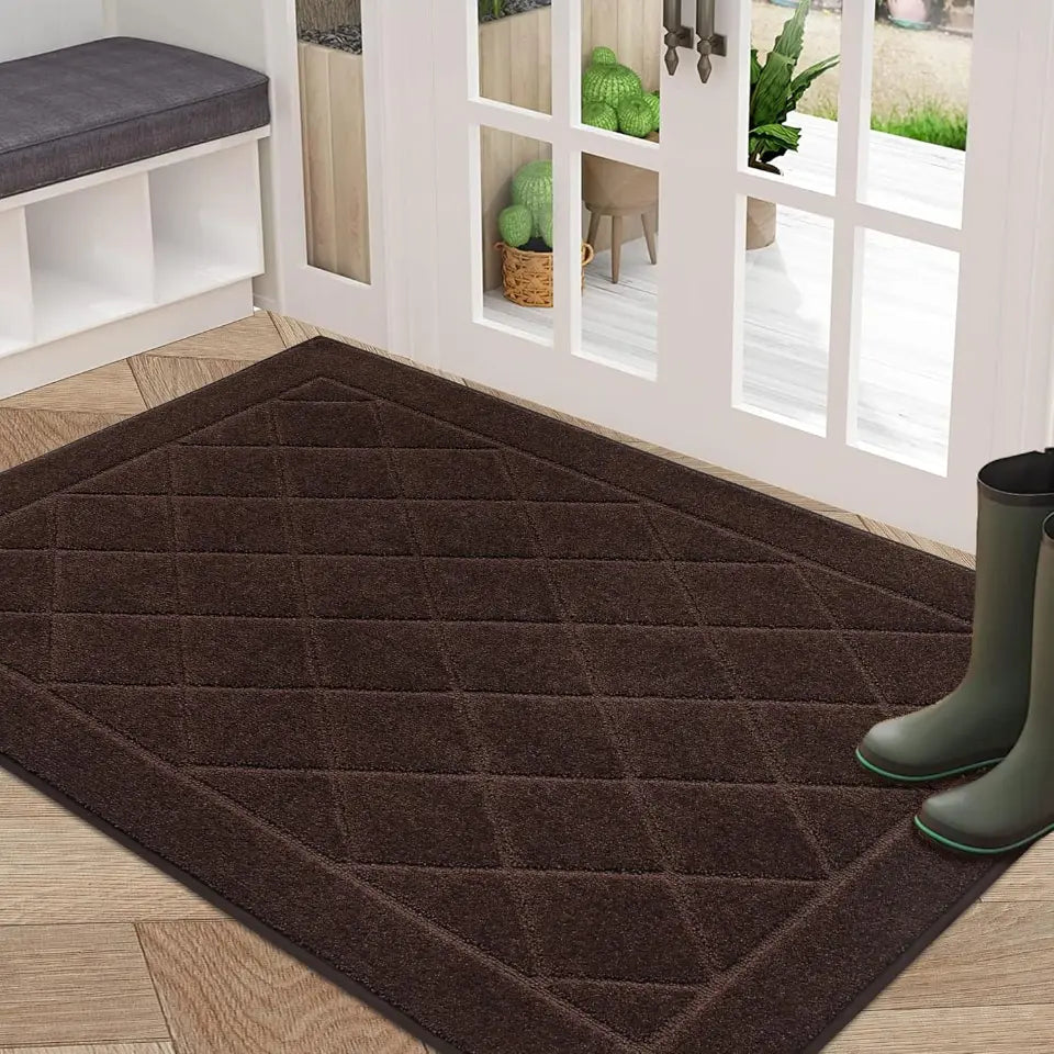 Embossed Diamond Lattice with Border Door Mats