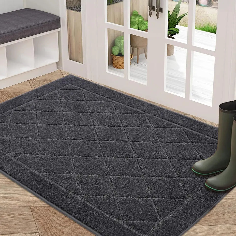 Embossed Diamond Lattice with Border Door Mats
