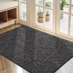 Prominent Embossed Leaf Design Stylish Door Mats