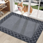 Diamond Lattice Bordered Non Slip Indoor Front Door Mat