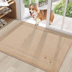 Embroidered Dog Paw Prints Mud Rug for Dogs