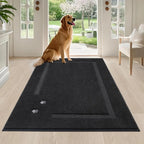 Embroidered Dog Paw Prints Mud Rug for Dogs