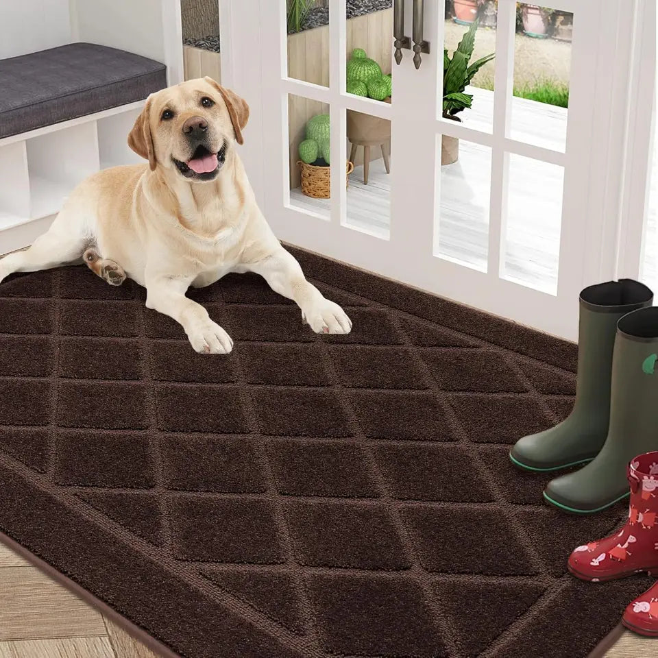 Embossed Diamond Lattice with Border Door Mats