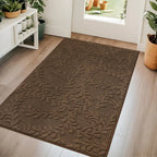 Prominent Embossed Leaf Design Stylish Door Mats