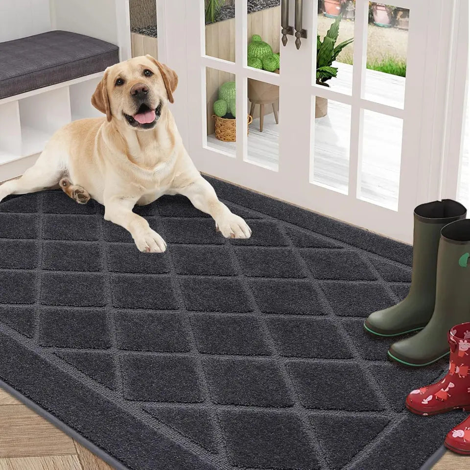 Embossed Diamond Lattice with Border Door Mats