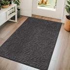 Prominent Embossed Leaf Design Stylish Door Mats
