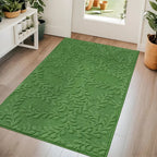 Prominent Embossed Leaf Design Stylish Door Mats
