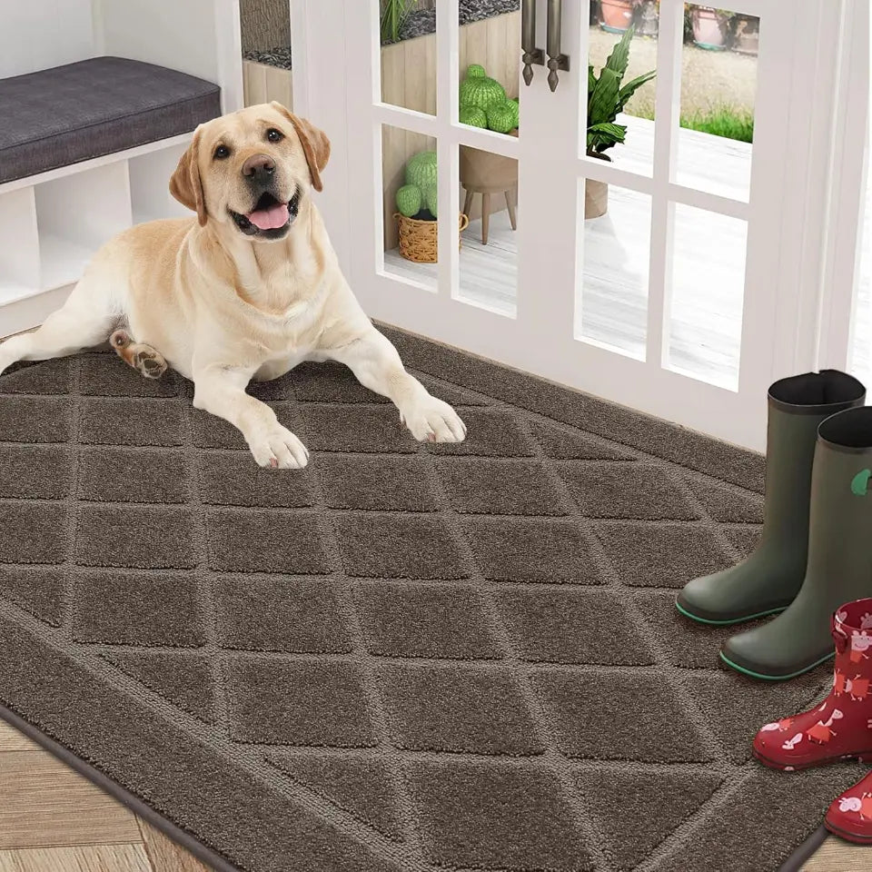 Embossed Diamond Lattice with Border Door Mats