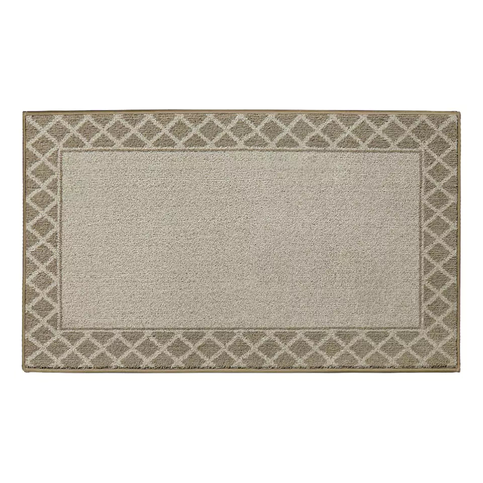 Diamond Lattice Bordered Non Slip Indoor Front Door Mat