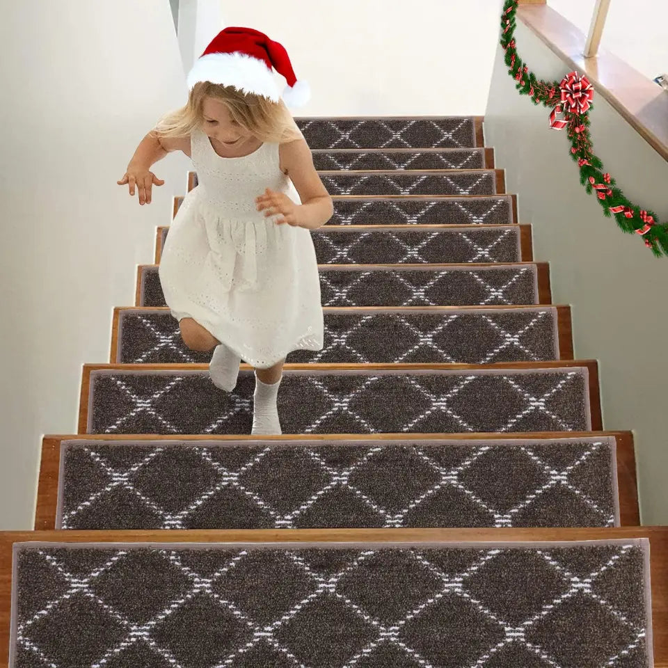 Checkerboard Modern Carpet on Stairs Set