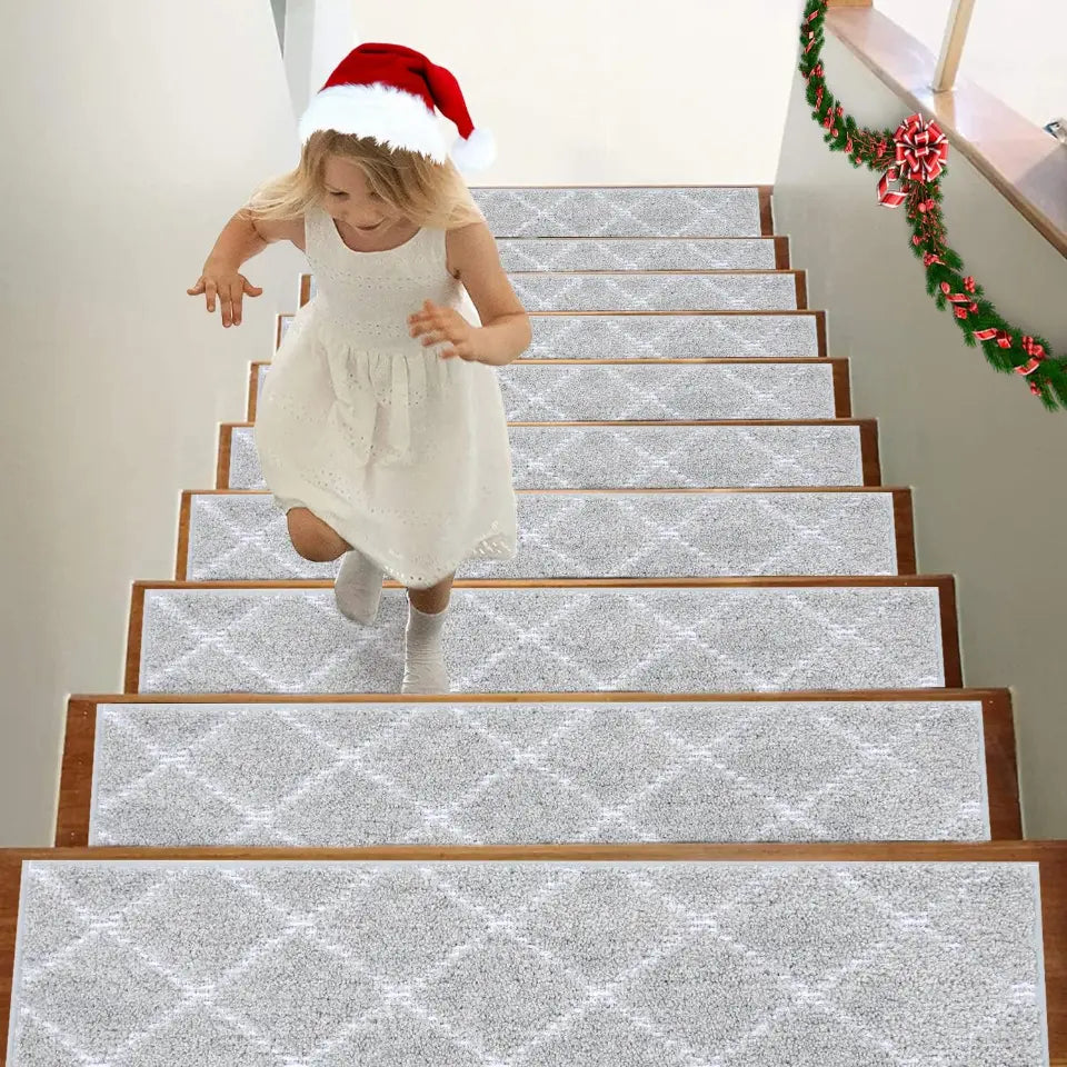 Checkerboard Modern Carpet on Stairs Set