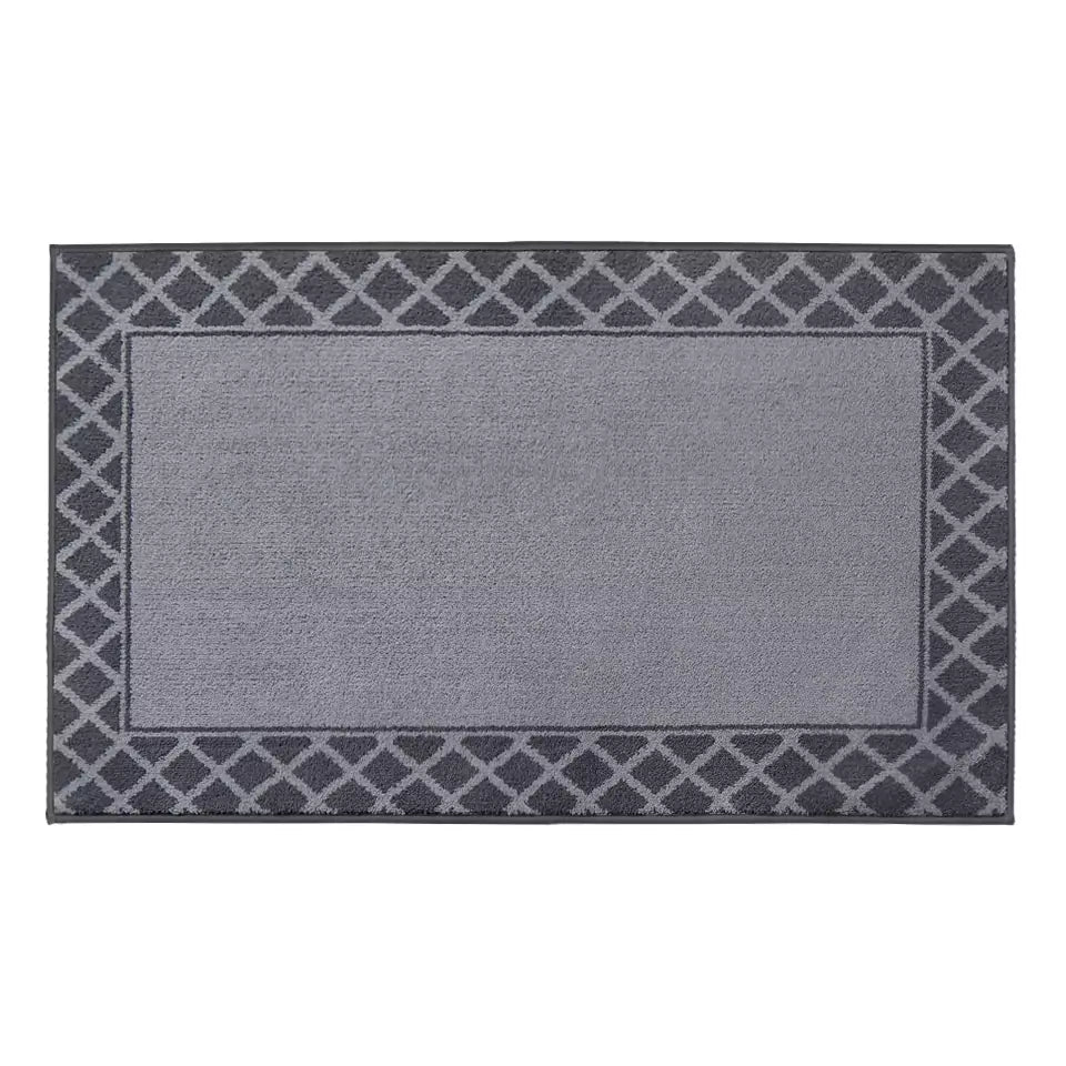 Diamond Lattice Bordered Non Slip Indoor Front Door Mat