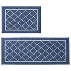 Diamond Lattice Center Kitchen Throw Rugs Set