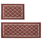 Diamond Lattice Center Kitchen Throw Rugs Set