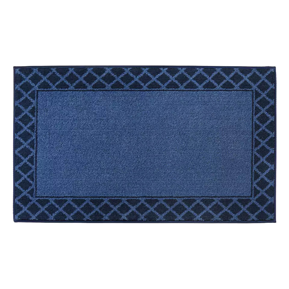 Diamond Lattice Bordered Non Slip Indoor Front Door Mat