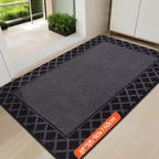 Diamond Lattice Bordered Non Slip Indoor Front Door Mat
