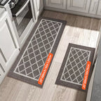 Diamond Lattice Center Kitchen Throw Rugs Set