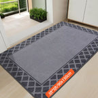 Diamond Lattice Bordered Non Slip Indoor Front Door Mat