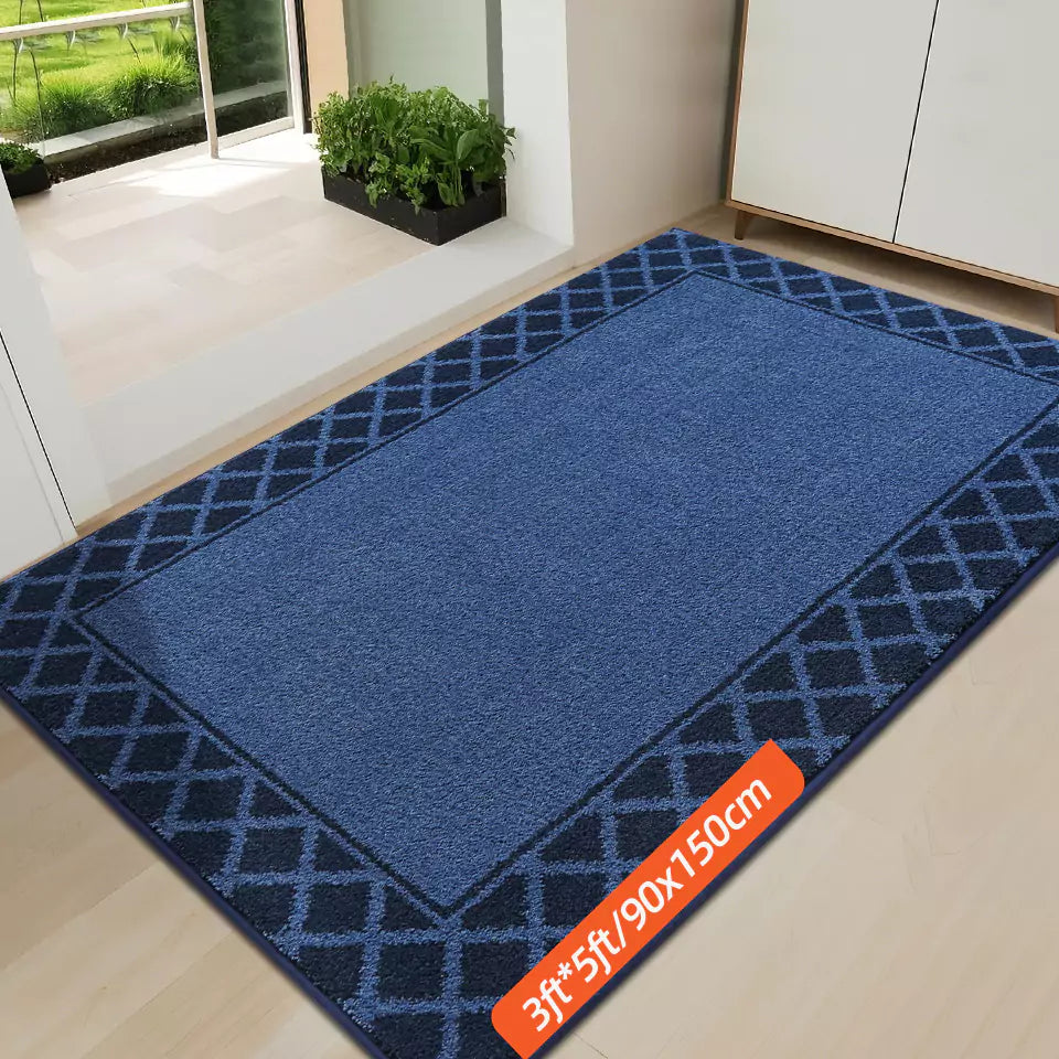 Diamond Lattice Bordered Non Slip Indoor Front Door Mat