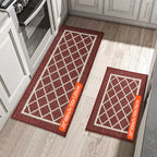 Diamond Lattice Center Kitchen Throw Rugs Set